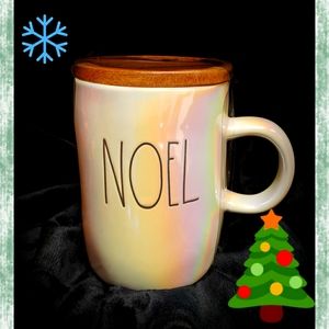 🎄 Rae Dunn Iridescent "Noel" Mug w/ Wooden Lid